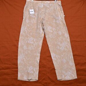 MOSCHINO Silk Floral Relaxed Gold Floral Women's Pants Size 12 NWT Made In Italy